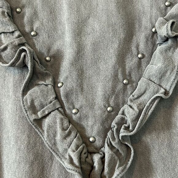 Ikks Gray Drop Waist Dress with Ruffle Accents - Size 14 Teens - Picture 13 of 14